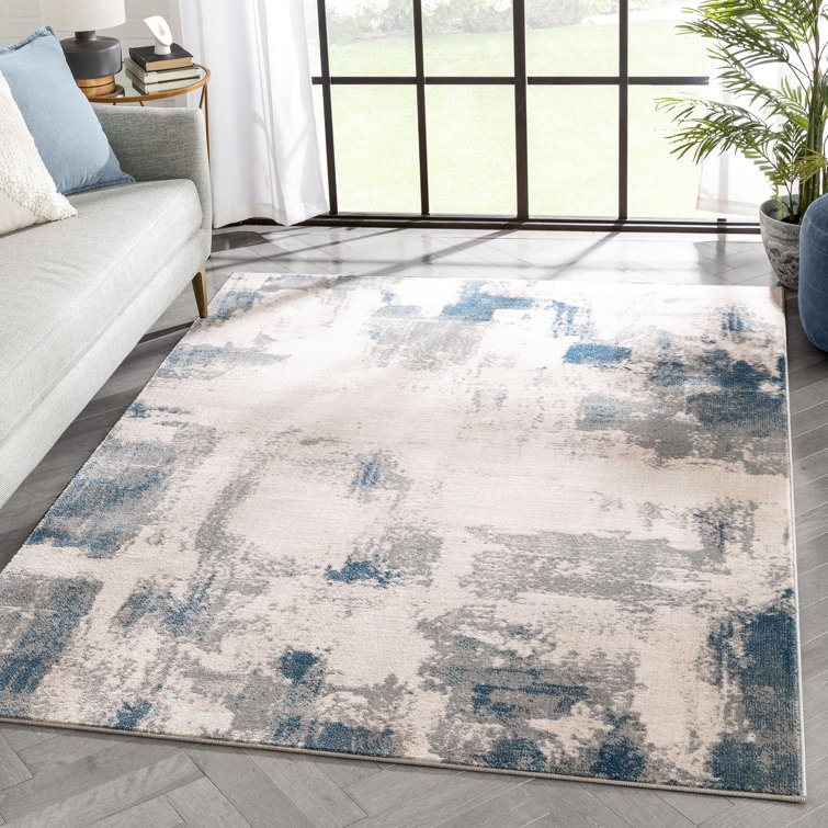 Well Woven Barclay Kalia Modern Abstract Gray Blue Area Rug & Reviews